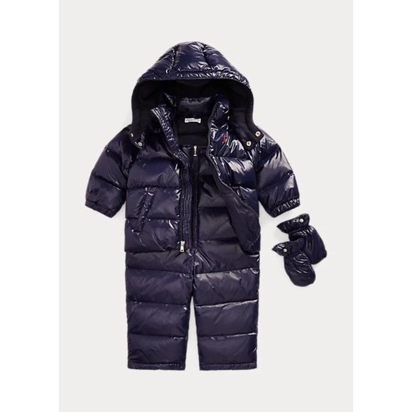NEW!! Polo Ralph Lauren Baby Boy Water-Repellent Down Snowsuit Set 9 months - Picture 1 of 9